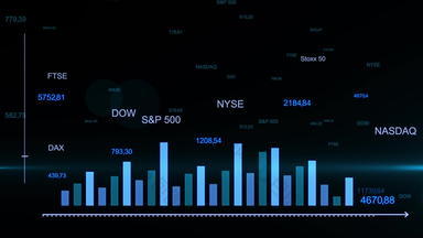 日益增长的蓝色的箭头业务图表<strong>股票</strong>市场图黑色的<strong>背景</strong>